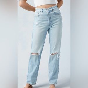 Pacsun Eco light blue distressed dad jeans